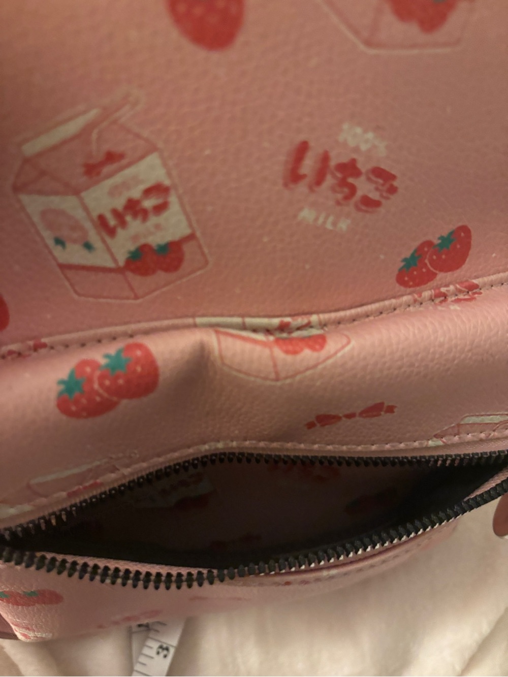 Hot Topic Strawberry Milk Mini Backpack Kawaii Pink Faux Leather Bag - Picture 6 of 8
